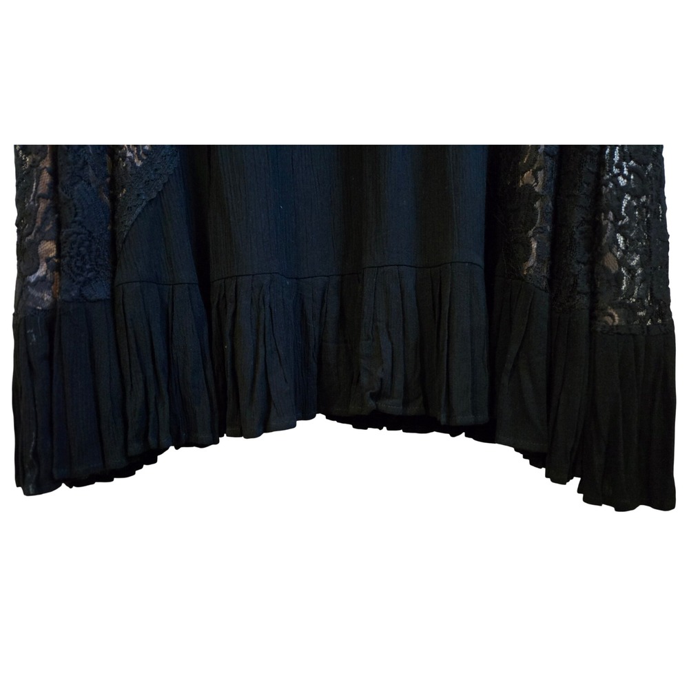 Torrid Whimsygoth Black Crinkle Gauze Lace Trapeze Dress Sleeveless Size 1, L/XL - Picture 6 of 14